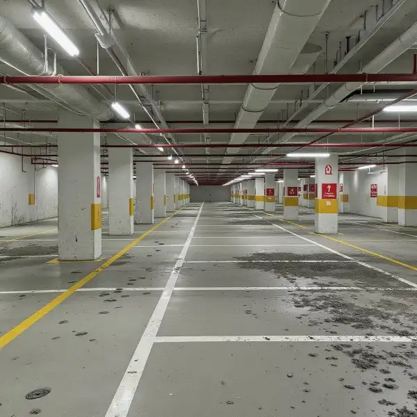 Паркинг после строительных работ - до уборки